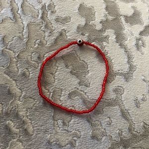COPY - Red seed bead evil eye bracelet